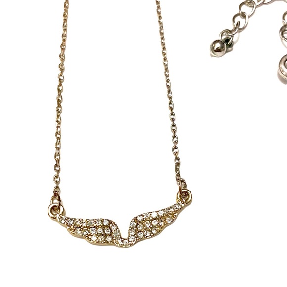 American Eagle Wings Necklace Silver Rhinestone